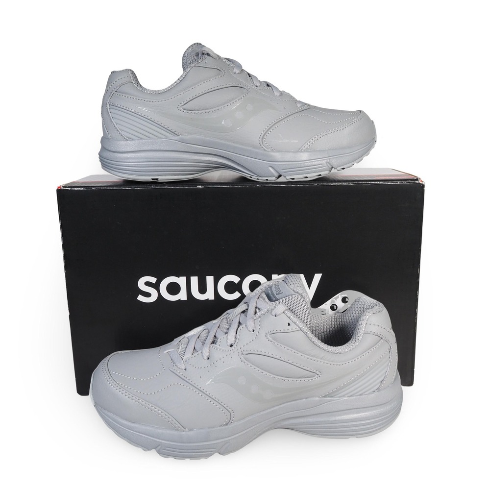 Saucony Women's 7 Integrity Walker 4 Grey Leather Extra Wide‎ Shoes S50208-3